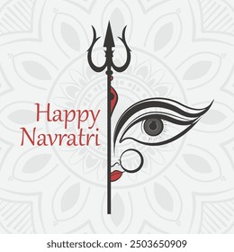 Happy Navratri festival celebration  banner  or poster design, illustration or vector of Goddess Durga Maa, woman dancing