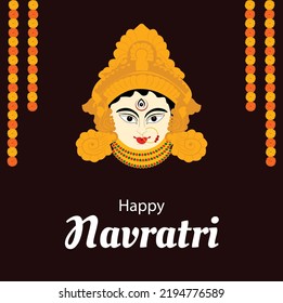 Happy Navratri Festival Of India Celebration Creative Vector Illustration