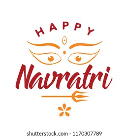 Happy Navratri. Festival of India. Vector typography set for banner, logo design.