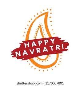 Happy Navratri. Festival of India. Vector typography set for banner, logo design.