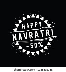 Happy Navratri. Festival of India. Vector typography set for banner, logo design. svg