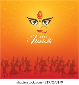 Happy Navratri Goddess Durga Face