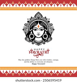 Happy Navratri greeting Indian festival social media post design