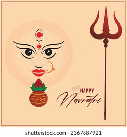 Happy navratri hindu festival elegant background vector

