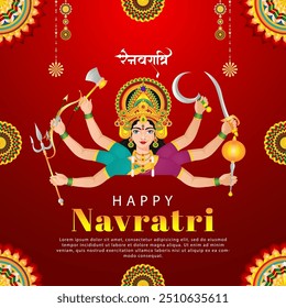 Happy Navratri illustration with gradient color concept. vector illustration