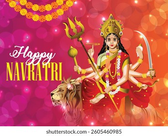 Happy navratri indian festival celebration greeting card