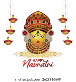 Happy navratri indian festival celebration greeting card