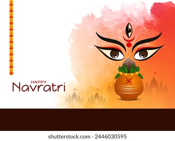 Happy Navratri Indian goddess worship festival celebration background vector