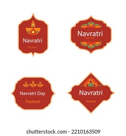 Happy Navratri, Logo Design, Poster, Unit, Label, Web, Vector, Holiday, Tag, Dandiya Celebration background, Greeting Card Template illustration svg