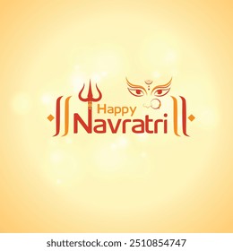 Happy Navratri Logo Label Unit Vector. Wünsche, Indian Festival Logo, Vijayadashami, Dussehra, Maa Durga