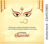 Happy Navratri Maa Durga Illustration Festival Floral Background Social Media Post Template Vector