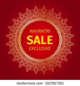 Happy Navratri mandala design background