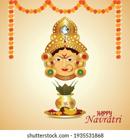 Feliz descuento de venta especial de navratri con ilustración creativa de la chica dandiya