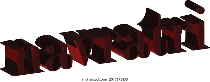 Diseño de material de vectores de tipos de texto de Navratri Feliz