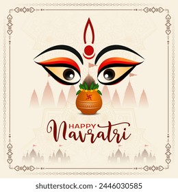 Happy Navratri traditional Indian festival greeting card vector