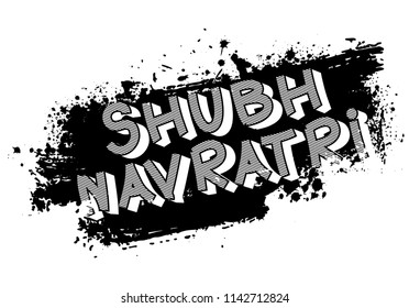 Happy Navratri. Vector Illustration for the Hindu festival with dirty, grungy background.