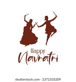 Happy Navratri. Vector typography set for banner design. Festival of India. Happy Navratri Greeting card. svg