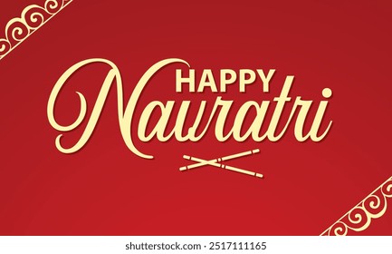 Happy Navratri. Vector typography set for banner design. Festival of India. Happy Navratri Greeting card poster, banner. Vector Illustration. EPS 10