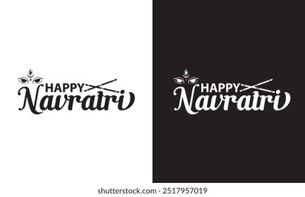 Fröhliche Navratri. Vektortypografie-Set für Banner-Design. Festival of India. Navratri mit schöner Kalligraphie.