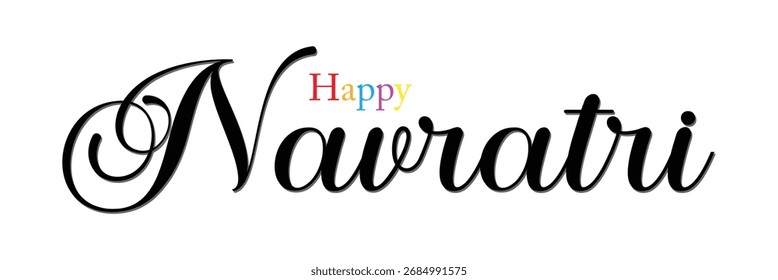 Happy Navratri. vector typography set for banner design. festival of India. illustration of Navratri with beautiful calligraphy. vector illustration. EPS 10 .