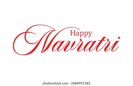 Feliz Navratri. tipografía de Vector para diseño de Anuncio. festival de la India. ilustración de Navratri con hermosa caligrafía. Ilustración vectorial. EPS 10.