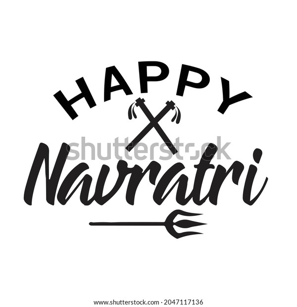 Happy Navratri Vector Typography Set Banner Stock Vector (Royalty Free ...