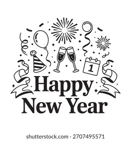 Feliz año nuevo Arte vectorial e ilustración