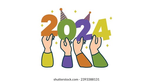 cartel de tarjeta vector feliz de un año
