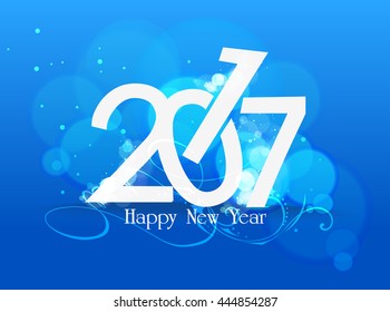 happy nea year 2017 blue light