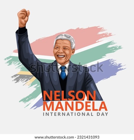happy Nelson Mandela International Day 18th July Vector illustration design Stockfoto © 