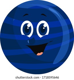 Planeta feliz neptune, ilustración, vector sobre fondo blanco