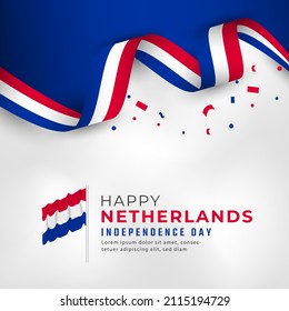 Happy Netherlands Independence Day July 26th Celebration Vector Design Illustration. Template for Poster, Banner, Advertising, Greeting Card or Print Design Element