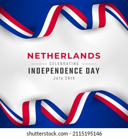 Happy Netherlands Independence Day July 26th Celebration Vector Design Illustration. Template for Poster, Banner, Advertising, Greeting Card or Print Design Element