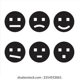 Happy, neutral, and sad emoji icons. Icon vector illustration simple design 