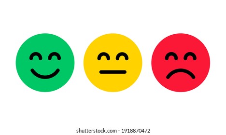 Happy, Neutral And Sad Emoticon Icon. Icon Set Of Vector Illustrations