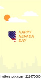 Happy Nevada Day Background with Silhouette of building and maps , Copy Space Area. Suitable to place on content with that theme. Simple Template Vector illustration blue and yellow colour wallpaper