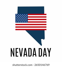 Feliz Dia de Nevada com a bandeira dos Estados Unidos. Perfeito para cartões comemorativos de férias, convites de festa, postagens de mídia social sazonal, banners e decorações.