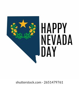 Happy Nevada Day USA. Perfect for holiday cards, party invitations, seasonal social media posts, banners, and decorations.