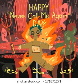 "Happy never call me again day" greeting card. 