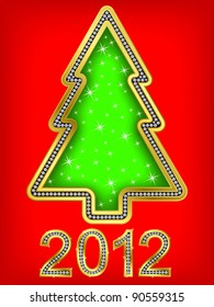 Happy New 2012 Year greeting card, vector illustration