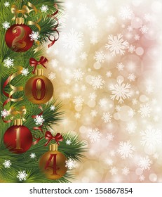 Happy New 2014 Year banner, vector illustration 