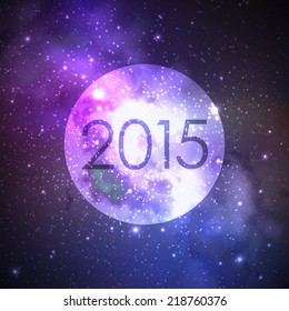 happy new 2015 year. abstract vector background with night sky and stars. illustration of outer space and Milky Way 