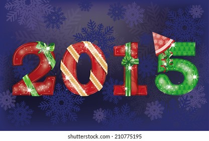 Happy New 2015 Year background  vector illustration