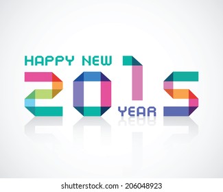 happy new 2015 year an illustration with color geometry numbers