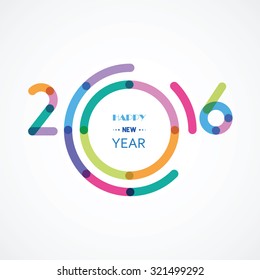 happy new 2016 an illustration with abstract colorful numbers an