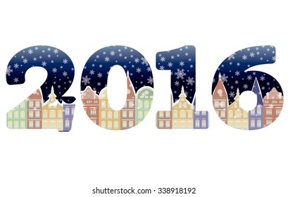 Happy new 2016 year background, vector illustration