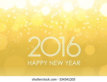 Happy New 2016 Year with bokeh effect. Vector illustration