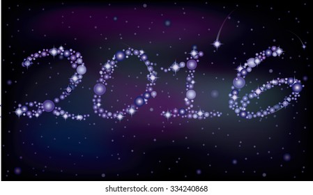 Happy New 2016 Year card, vector illustration