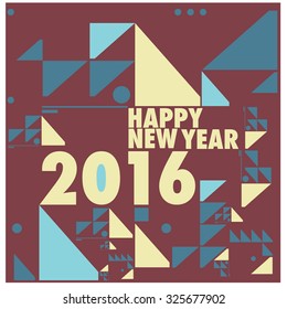 Happy new 2016 year colorful design vector illustration