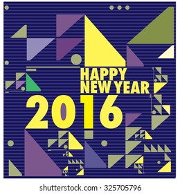 Happy new 2016 year. Colorful design vector illustration